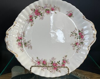 Royal Albert Lavender Rose Cake Plate Dainty platter, Vintage Bone China England