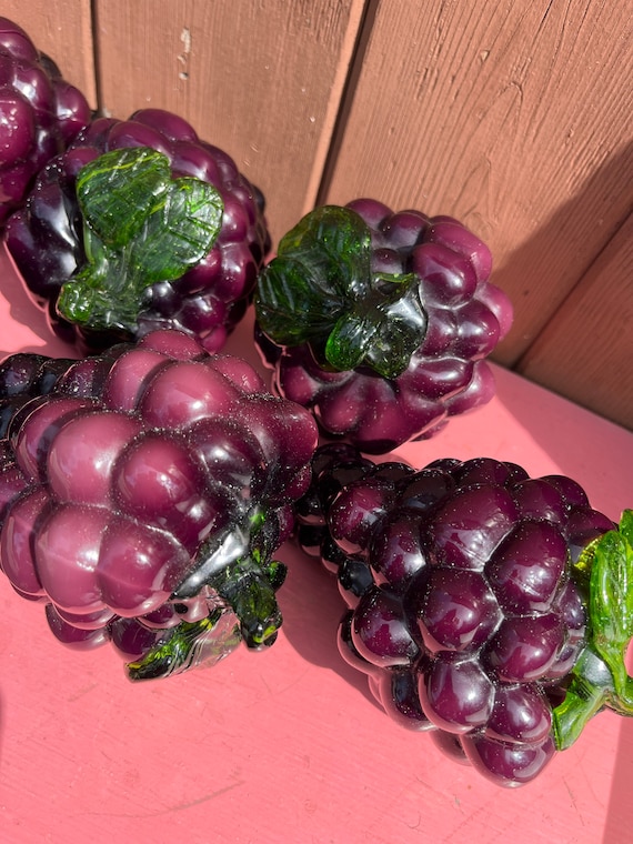 Purple Murano Glass Grapes: Vintage MCM Kitchen Decor - Etsy