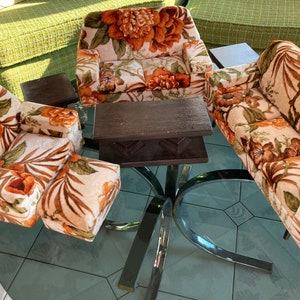 Vintage Barbie Size Doll Furniture: 7-Piece Velour Living Room Set