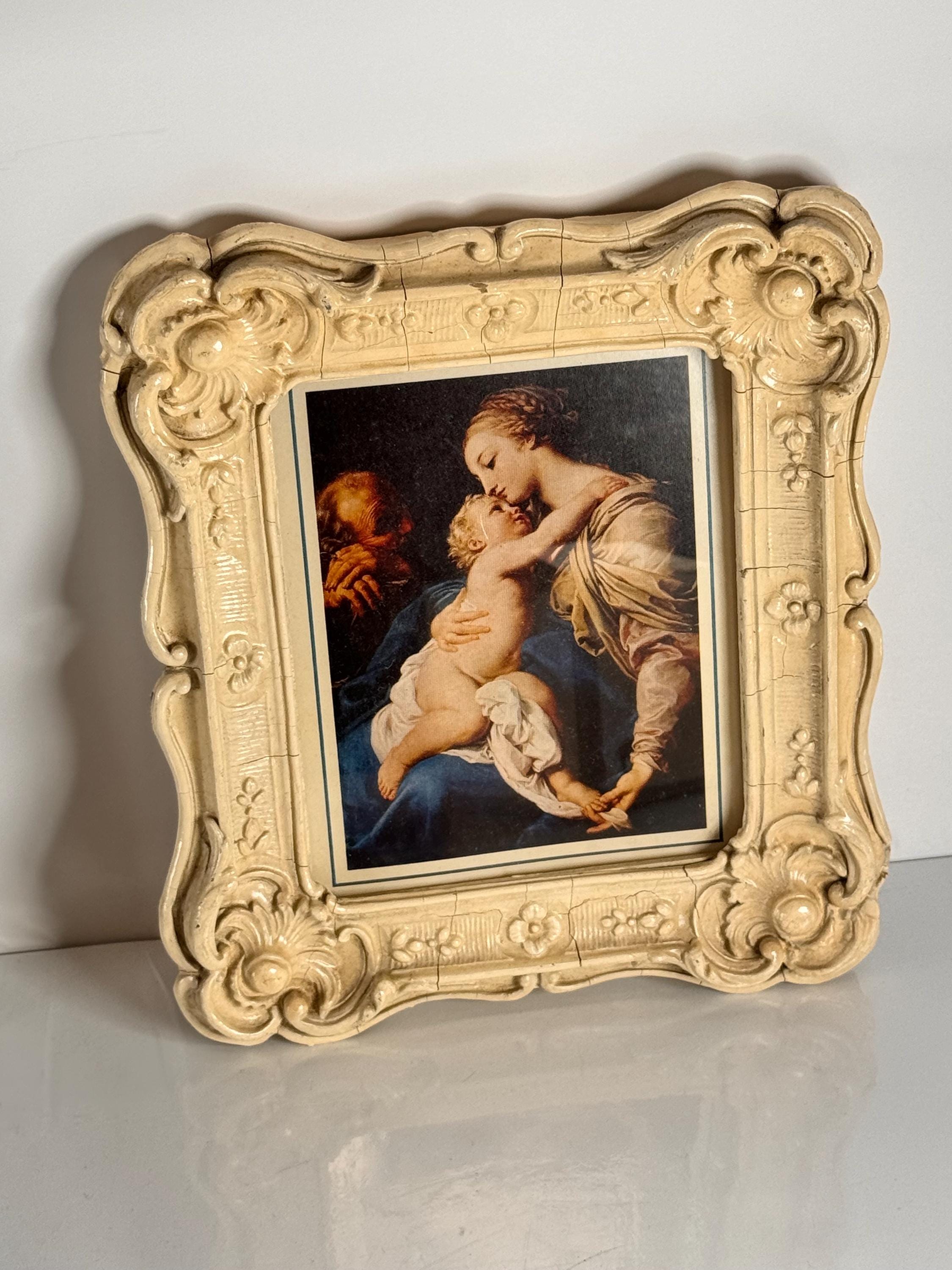 Vintage Framed Madonna and Child Art: Ornate Religious Wall Decor - Etsy