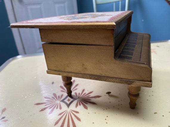 Piano Shaped Music Box Vintage Little Dancer Jewe… - image 4
