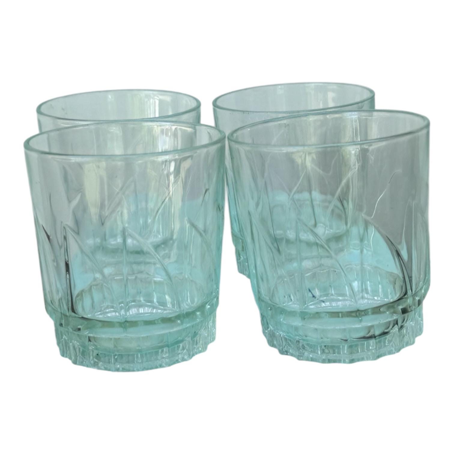 Vasos Duralex Rocks: vajilla moderna de mediados de siglo, juego de 4