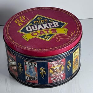 1983 Quaker Oats Collectible Tin: Vintage Oatmeal Cookie Recipe