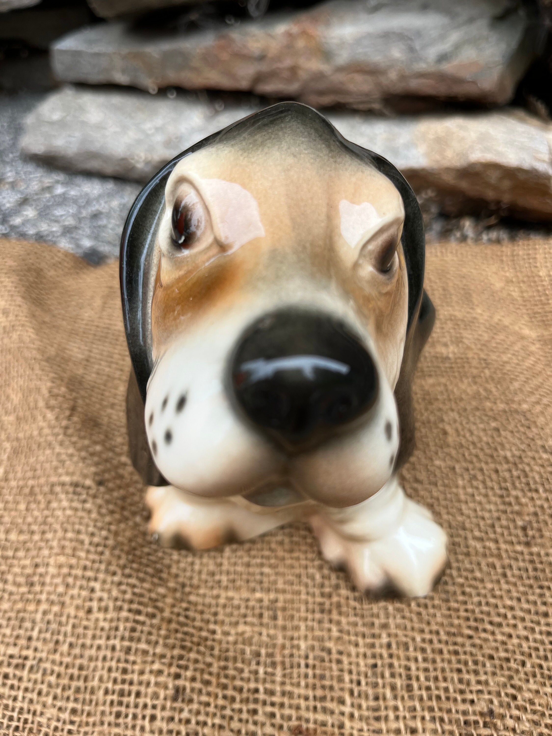 バセットハウンド陶器置物 Amazon.co.jp: 装飾品置物ギフトガーデンキャラクターバセット