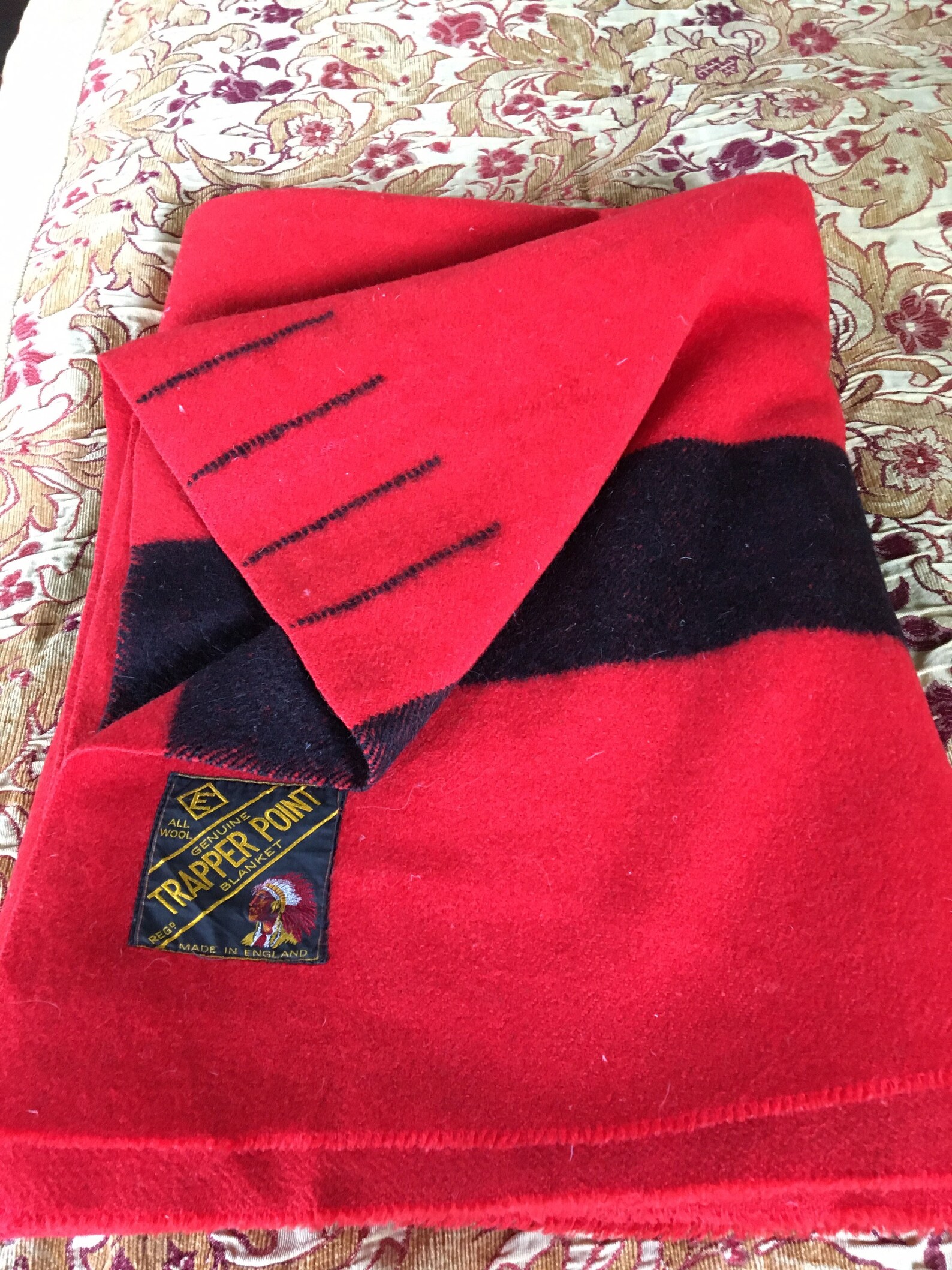 Wool Blanket Trapper Point Blanket All Wool Blanket Made in Etsy