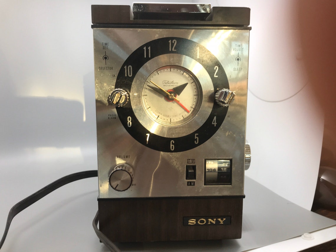 Sony Alarm Clock Radio 1971 The Sony Nag Retro Vintage Faux Etsy