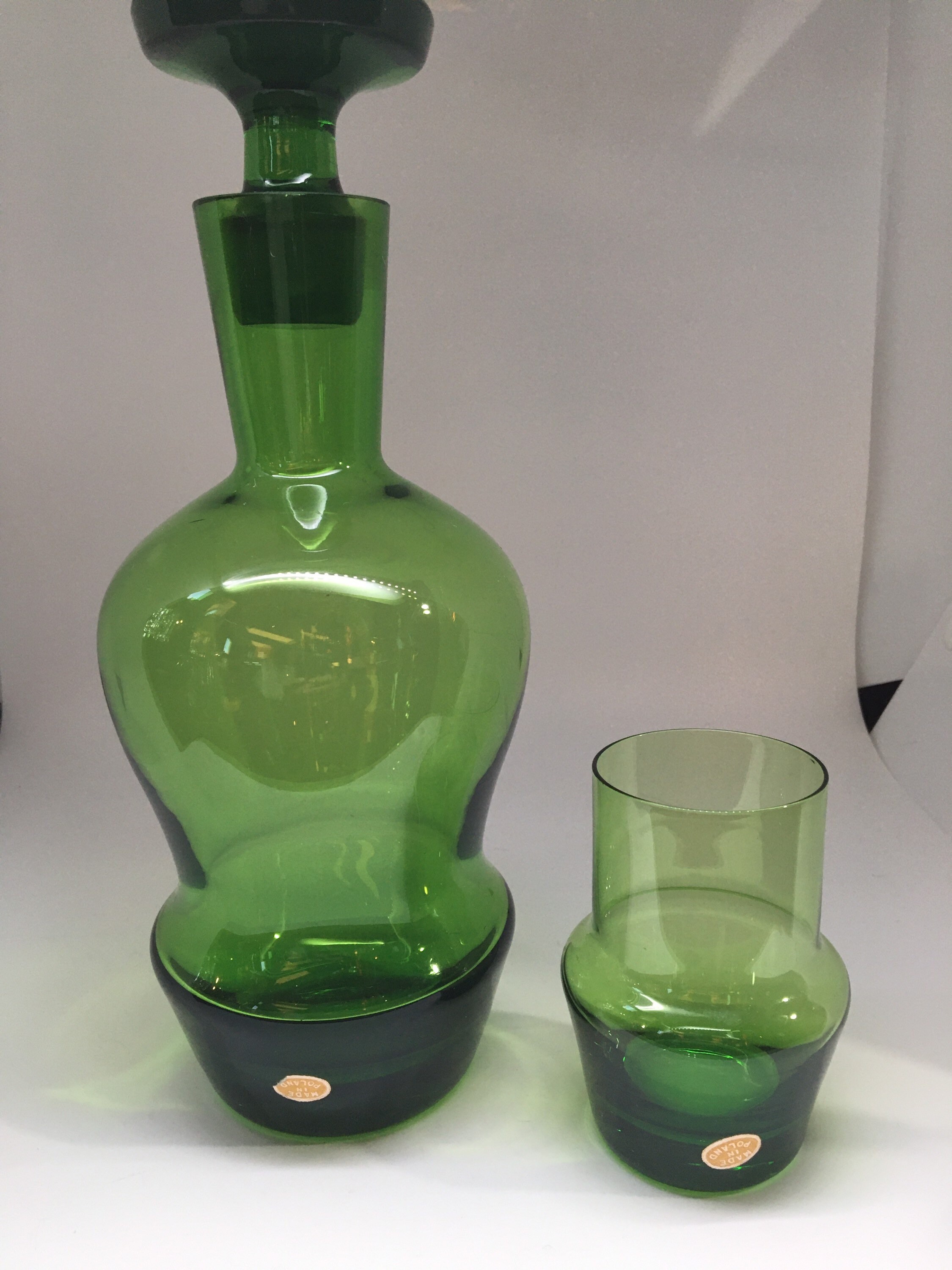 Poland Decanter Set Whiskey Decanter Crystal Vintage Krosno Etsy