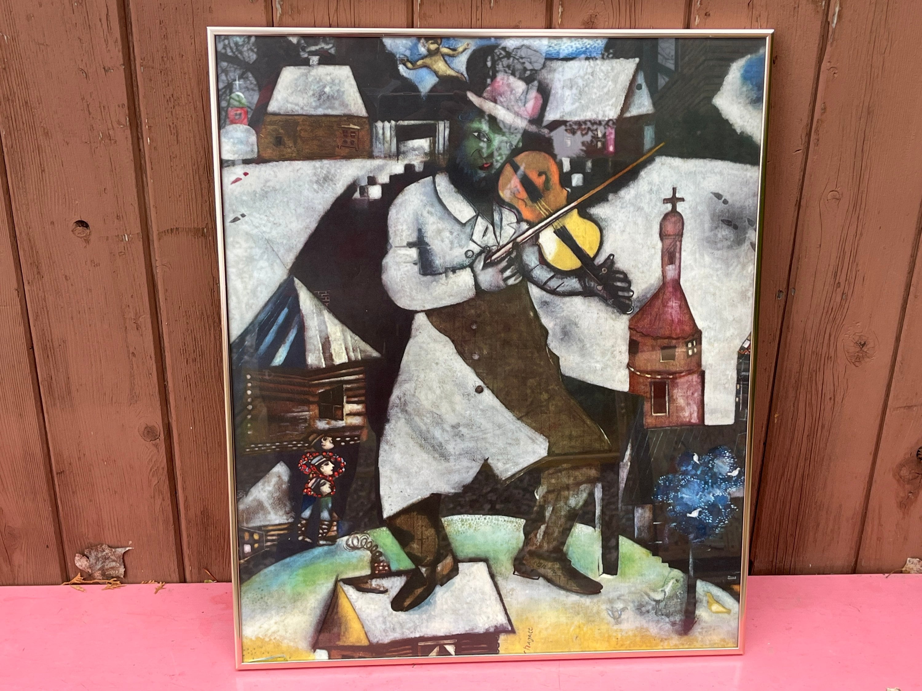 Ｍ・シャガール、ヴァイオリン弾き、超希少画集より、新品額装付 楽天市場】シャガール・「ヴァイオリン弾き」 : グーピルギャラリー