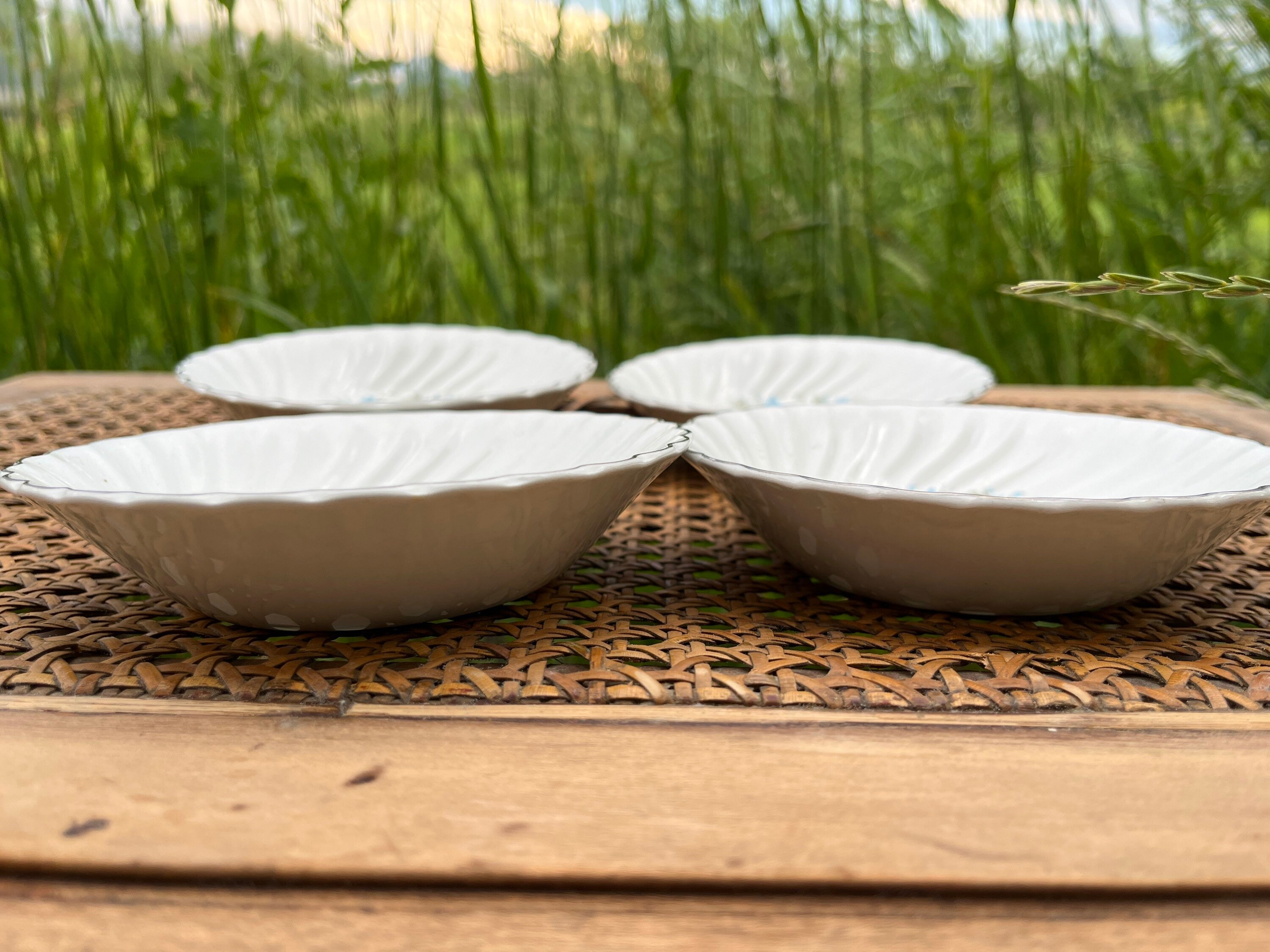 Vintage Johnson Bros Snowhite Bowl Set: Blue Floral Bone China - Etsy