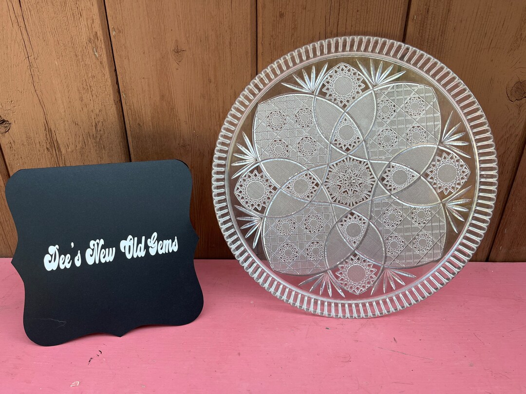 Acrylic Platter Starburst Vintage Clear Acrylic Plastic Etsy