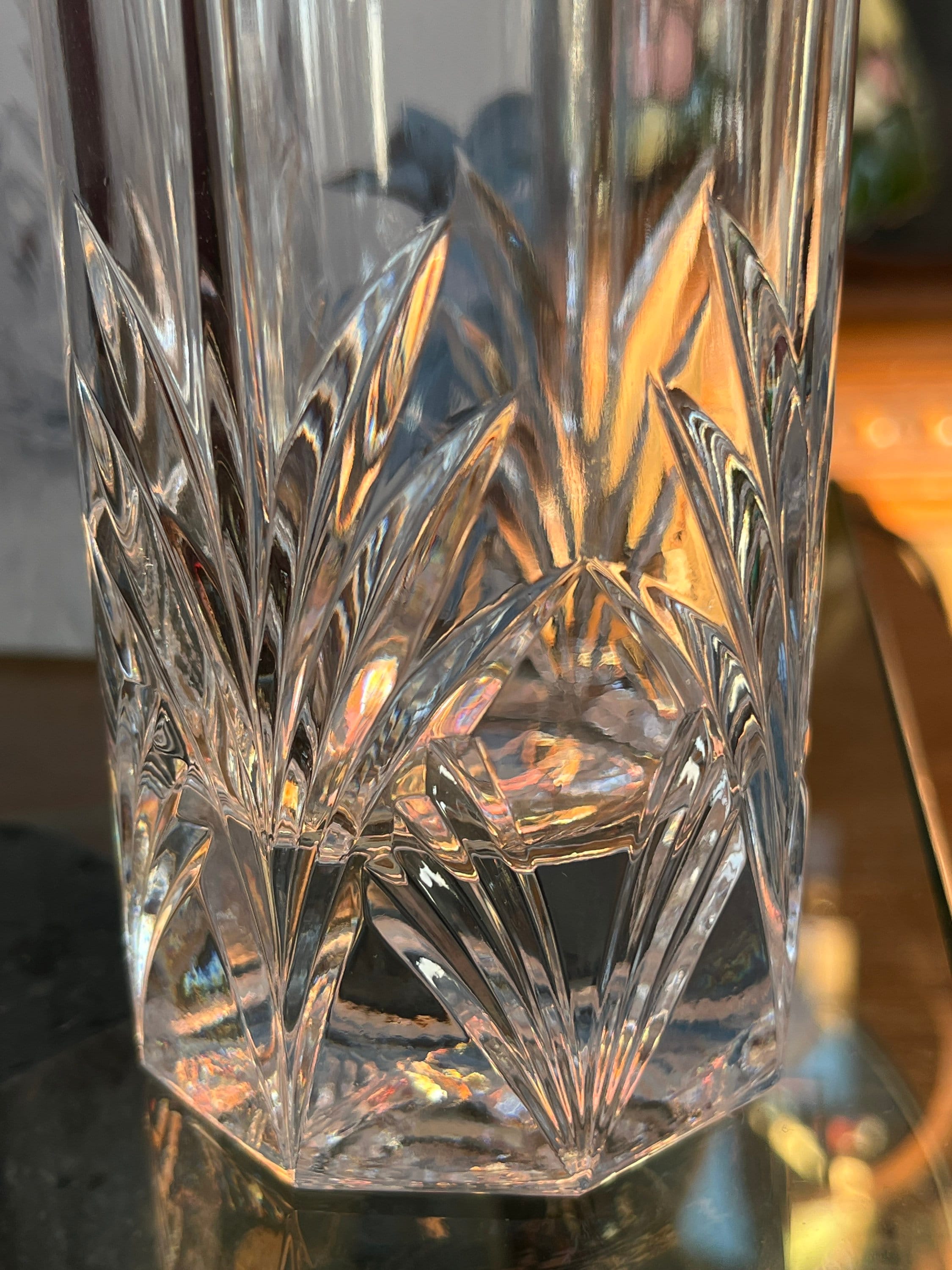 Vintage Czech Bohemian Crystal Tumblers: Canterbury Hiball Glasses