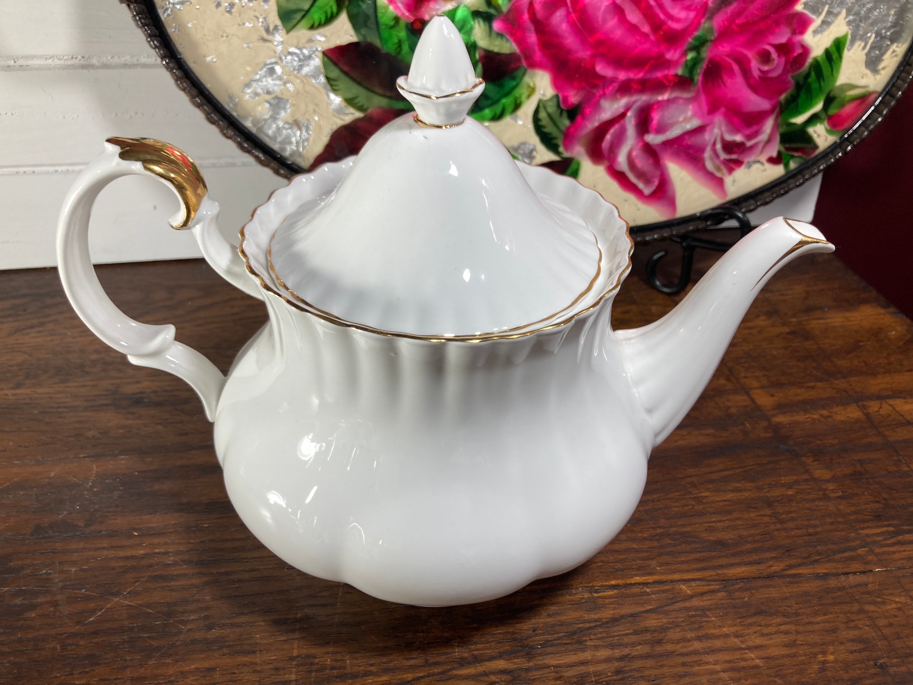 Tea Pot Teapot & Lid Val DOr ROYAL ALBERT Vintage Bone China Etsy