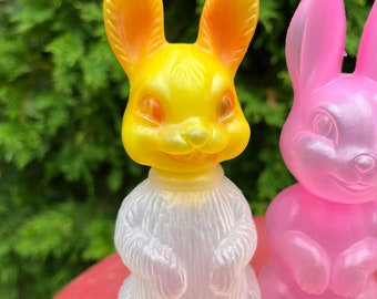 Rabbit Candy Container, Vintage Plastic Easter Bunny Rabbit