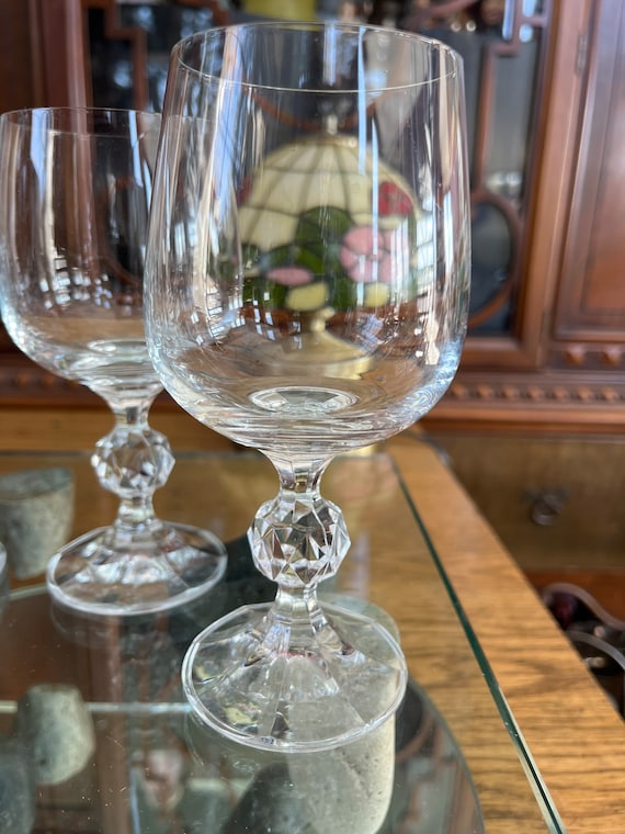 Glasses Wine Barware Crystal Glass, Claudia Ball in Stem Poland