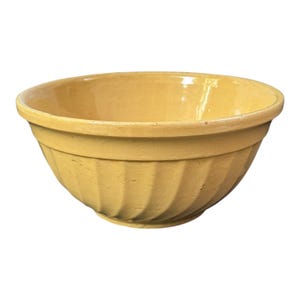 Vintage Stoneware Mixing Bowl: Traditional English Farmhouse Decor