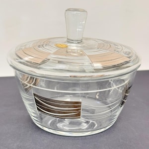 Candy Dish Bohemia Crystal Czechoslovakia Silver Plated Vintage Lidded Bowl Catch All MCM
