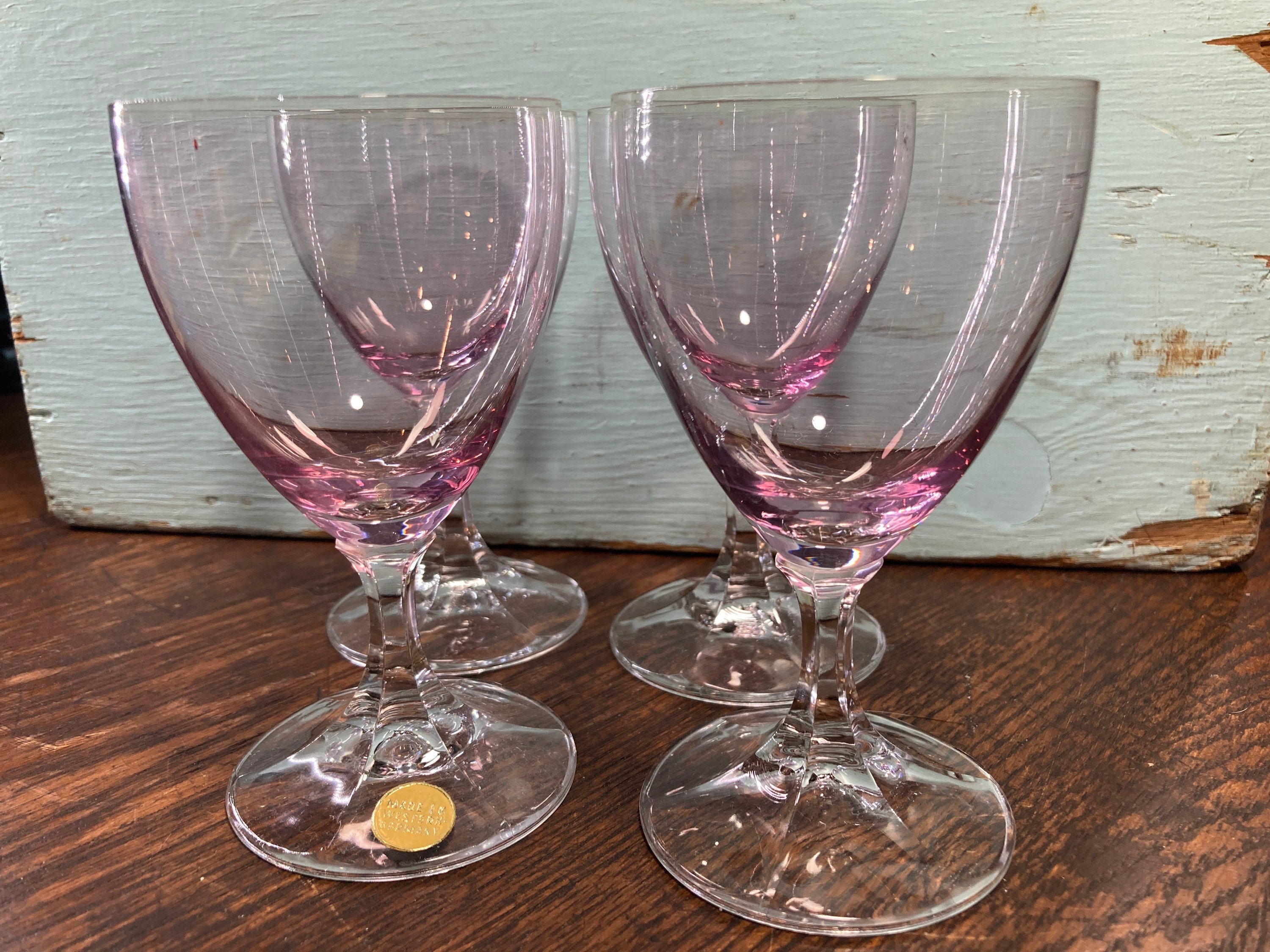 Stunning Crystal Wine Glasses, Set 6, France, 1980  Vintage Wine Glasses -  Shop HappyDuckVintage Bar Glasses & Drinkware - Pinkoi