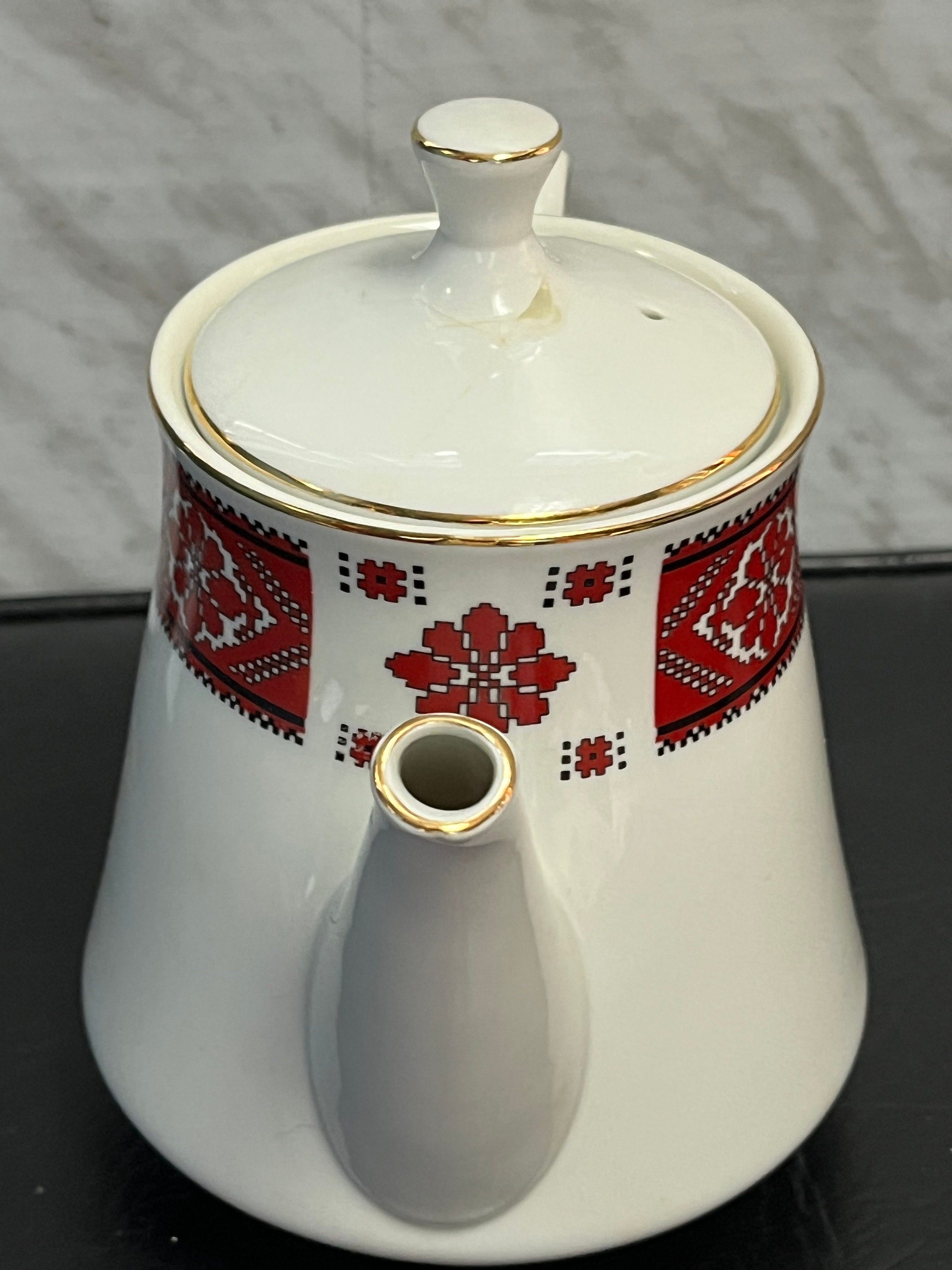 Meito Tableware Ukrainian Pattern Tea Pot Coffee Pot Japan Design by ...