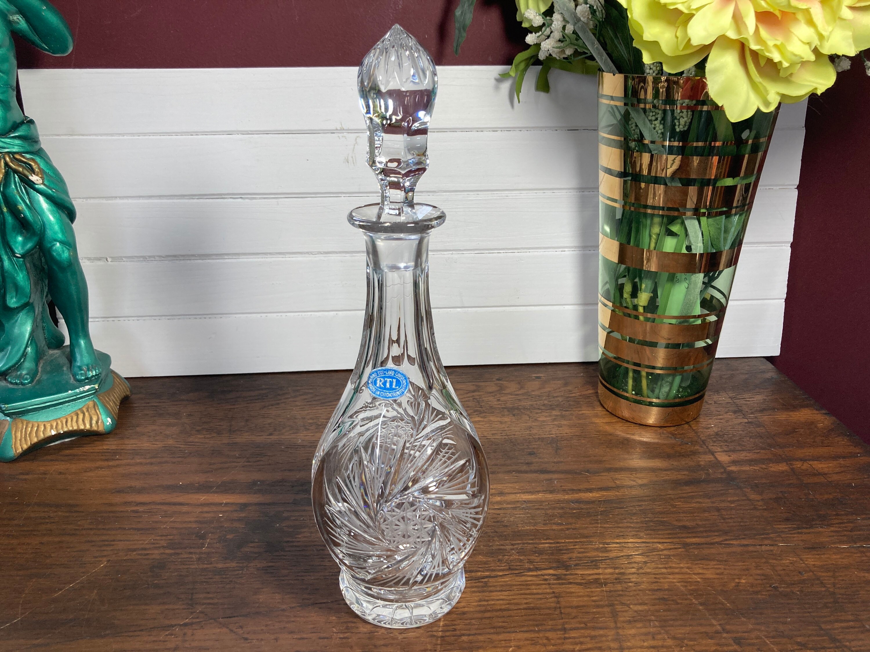 Decanter Pinwheel Crystal Jug Lead Crystal Wine Quality Etsy