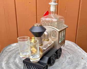 Vintage Bar Train Music Box Decanter Set - Hong Kong Novelty