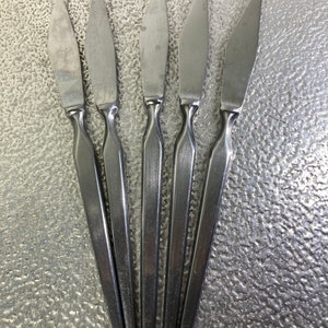 Mid Century Modern Edelstahl Esslöffel - Set mit 6 Stück
