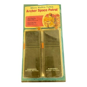 Walker Talkie vintage, new-in-box pair of Radio Shack Archer Space Patrol Walkie-Talkies, model 60-4004 New Old Stock