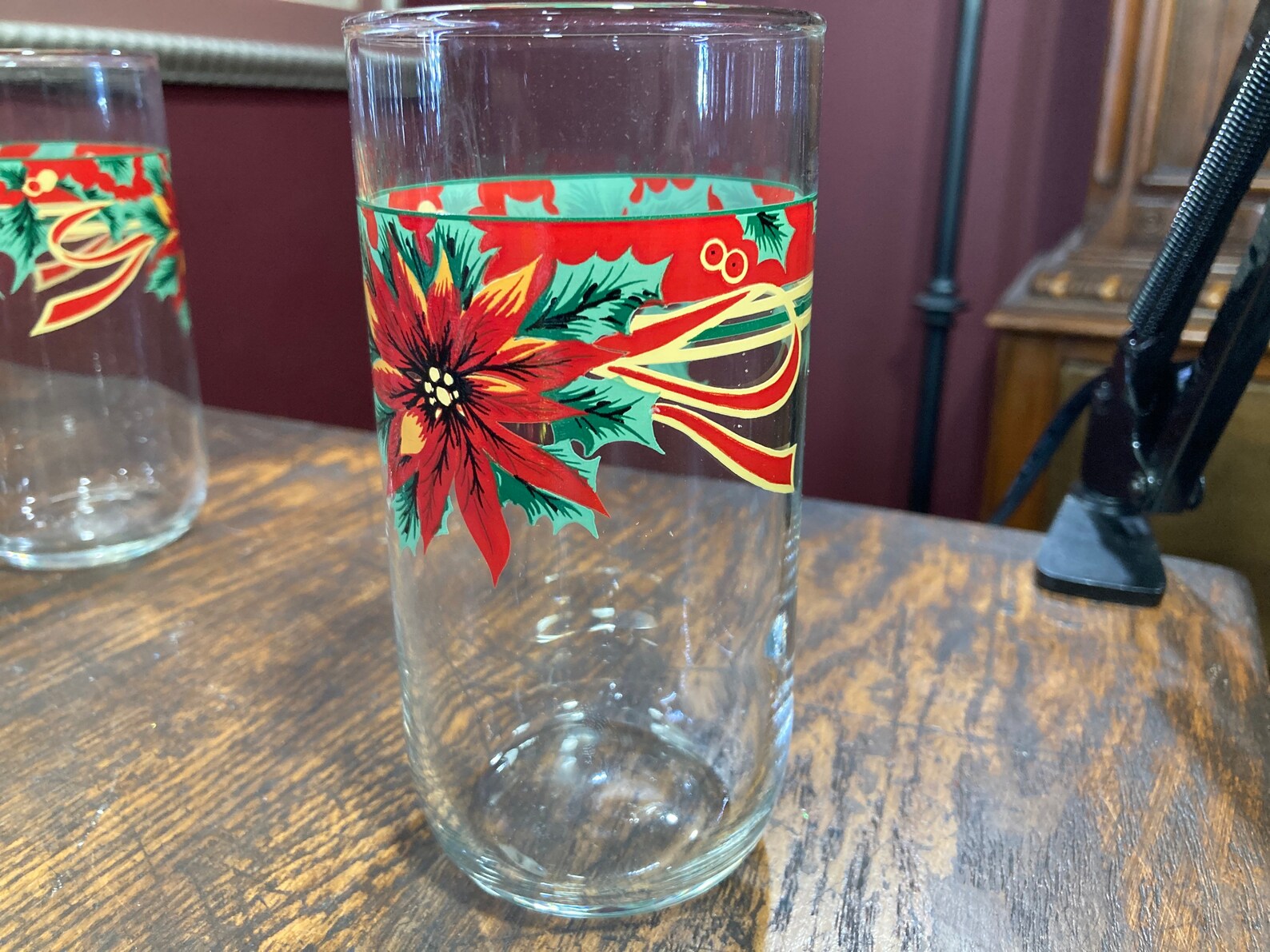 6 Libbey Christmas Glassware Vintage Xmas Tumbler Etsy