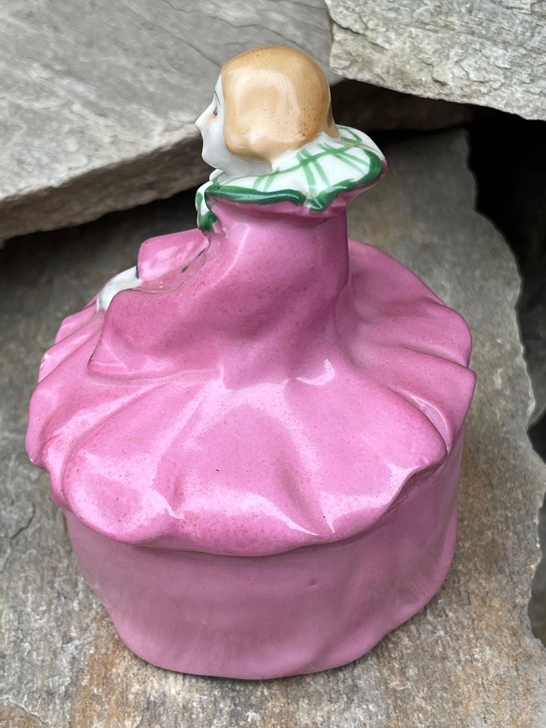 Trinket Dish Clown Harlequin Pierrot Candy Trinket Catch All Dish Pink