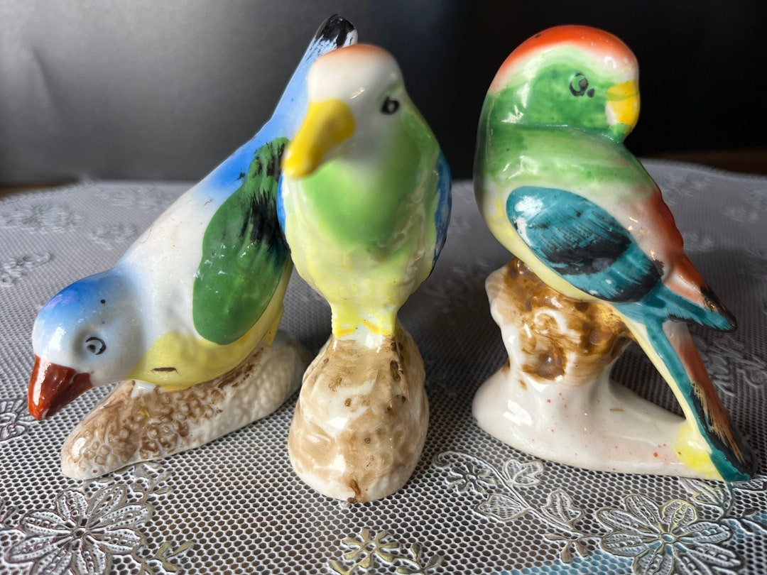 Japan Bird Vintage Bird Collector Knick Knack Figurine Set of 3