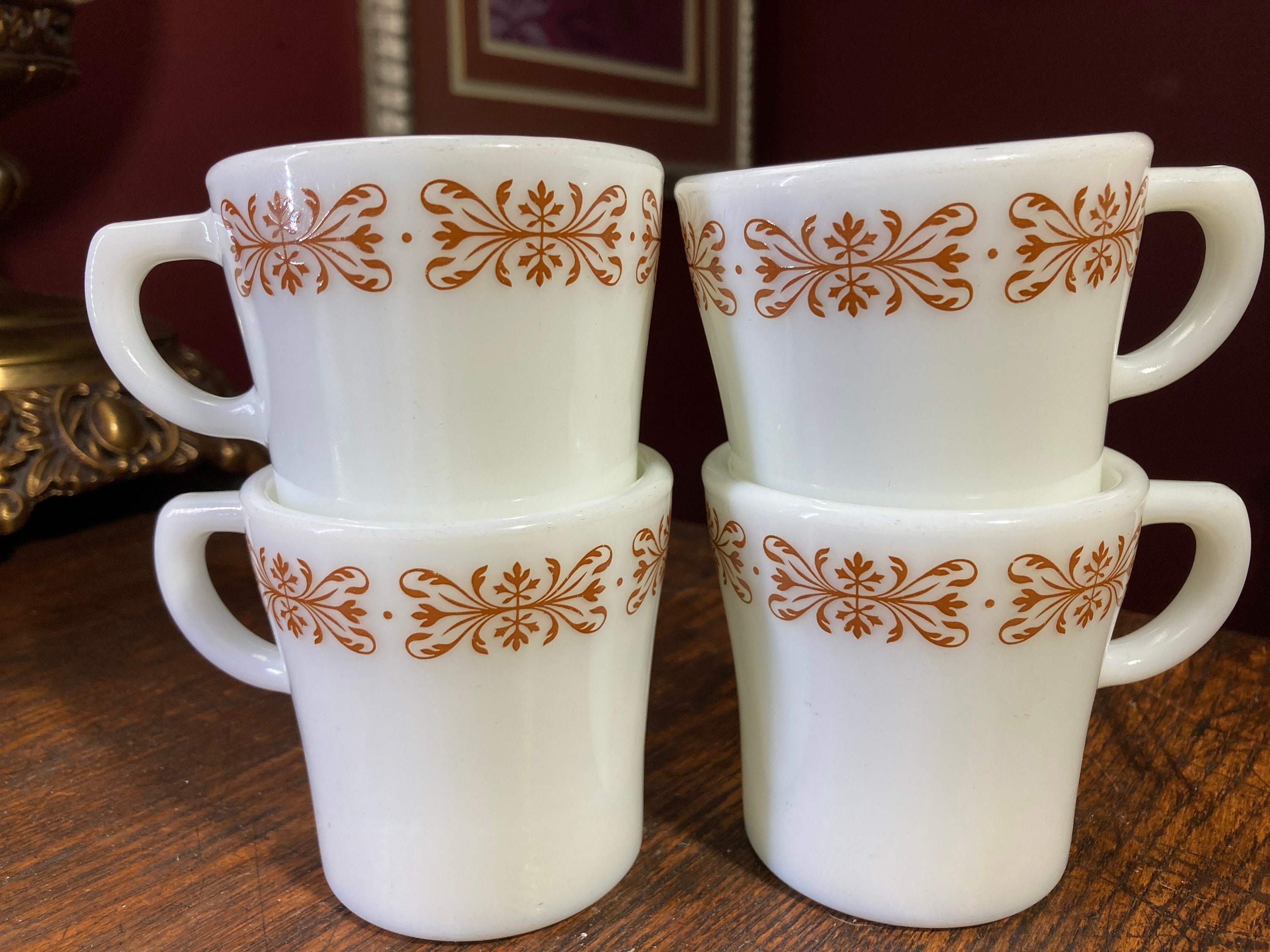 4, Pyrex, Tableware, Corning, Coffee, Mugs, Mug, Vintage, Floral, Scroll, Filigree Pattern, 709-23, Milk Glass, Retro - Etsy 4, Pyrex, Tableware, Corning, Coffee, Mugs, Mug, Vintage, Floral, Scroll, Filigree Pattern, 709-23, Milk Glass, Retro - Etsy