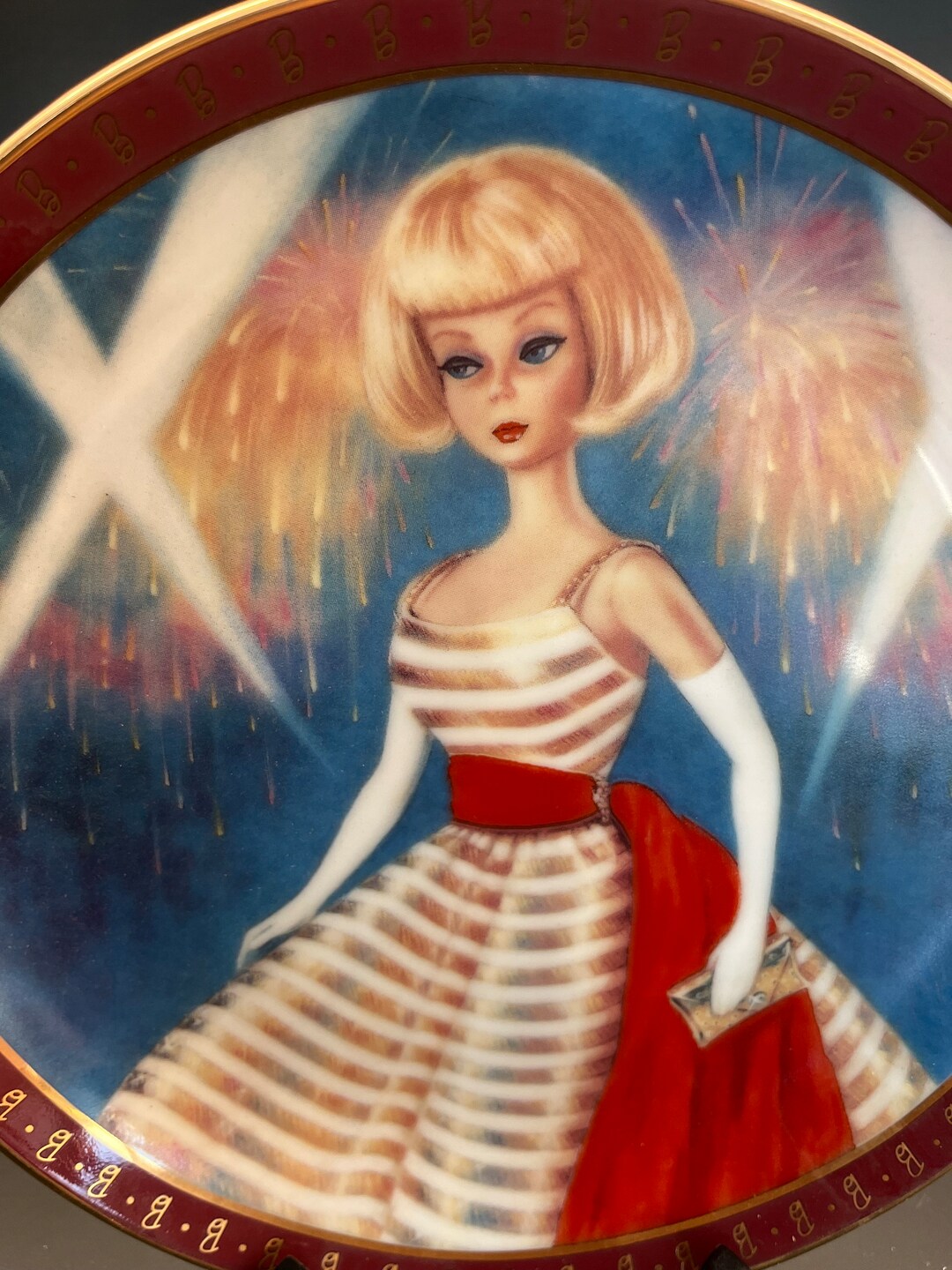 Vintage 1965 Barbie Decorative Plate: Holiday Dance, Danbury Mint