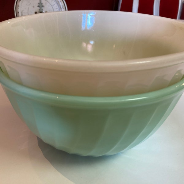 Milk Glass Mixing Bowls Etsy