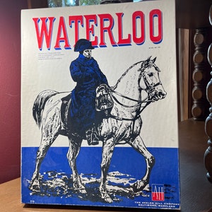 1962 Avalon Hill  Waterloo Game Board Game, Vintage, Collectible Game, Strategy, Adults, Game, Skill,