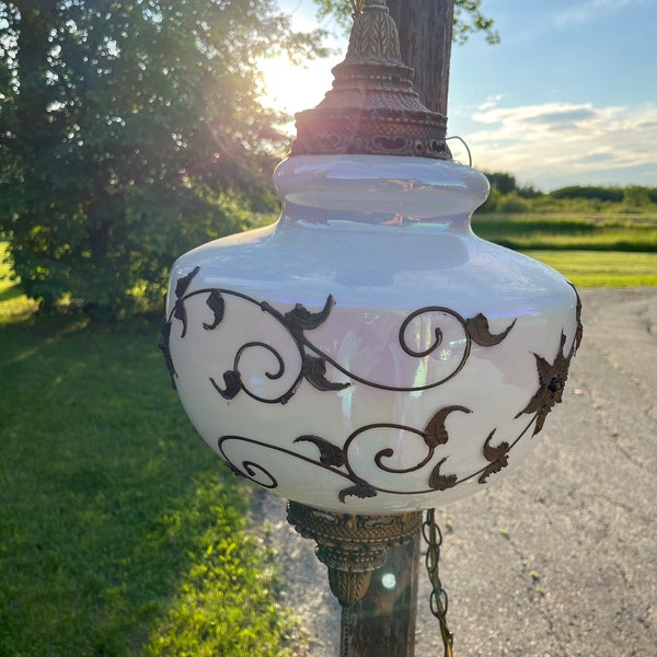 Lighting: Circa 1970,  Mid Century Lamp, Twisted Light, Pendant Lamp, Swag Lamp, Mid Century, Hanging Light Fixture Vintage Karl Falkenstein