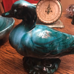 BMP Blue Mountain Keramik Sammlung Ente Vogel Grün Schwarz Keramik Glasur Vintage MCM Kunstkeramik Tierfigur Kanada