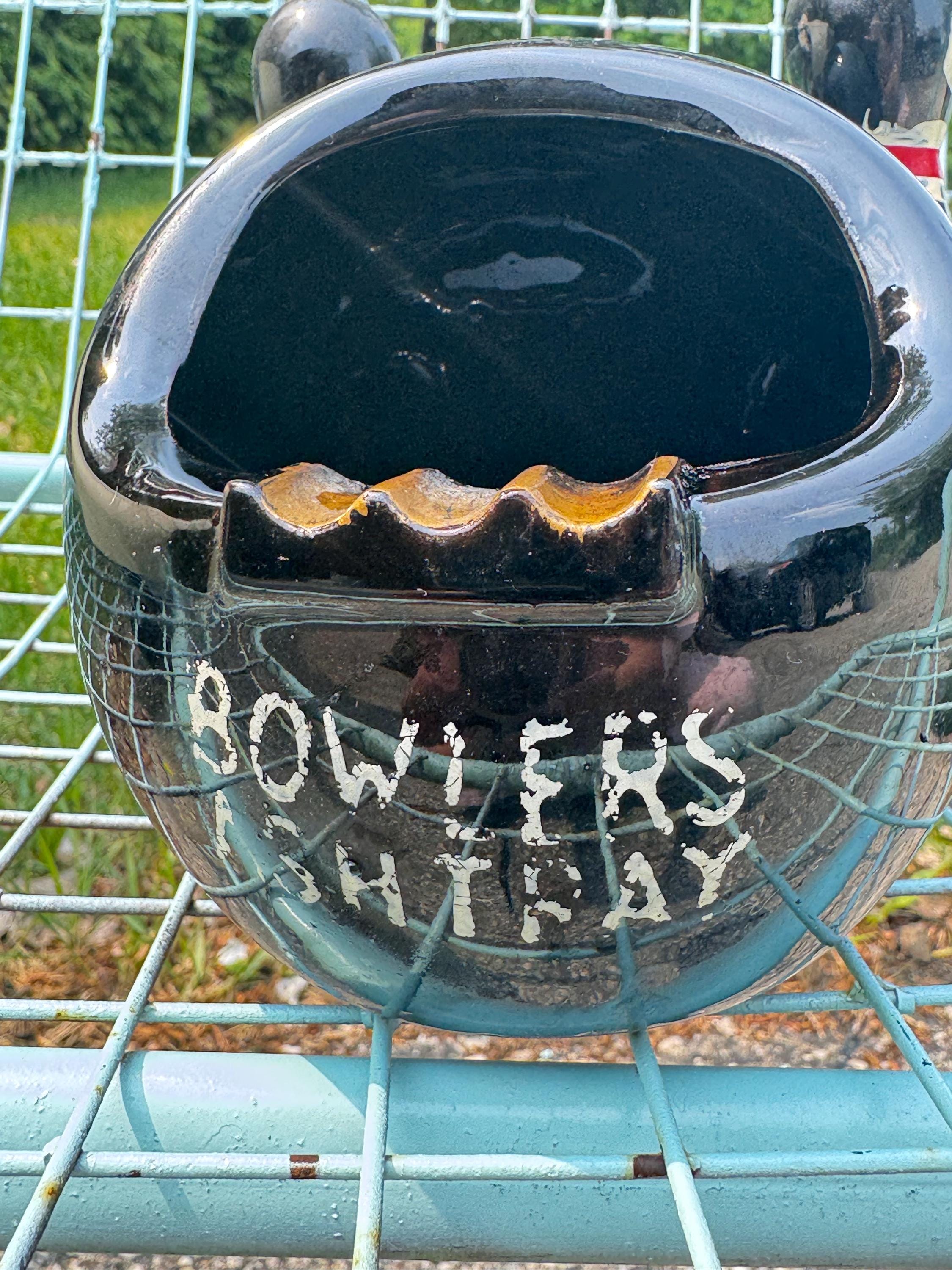 Bowling Ashtray, Ash Tray, Redware Bowling Ball and Pins, Novelty