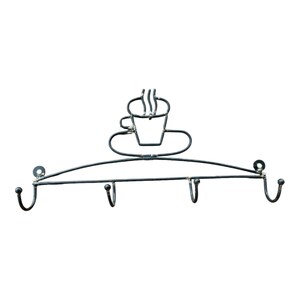 Steaming Coffee Cup Wall Hook - Vintage Kitchen Coffee Bar Decor