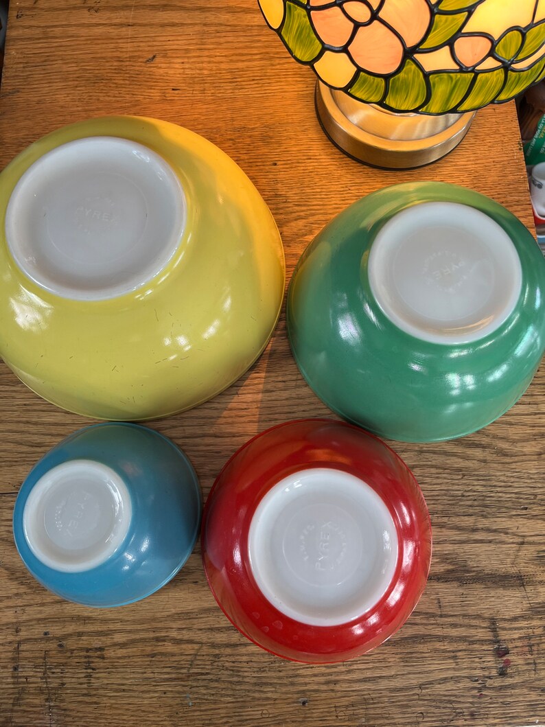 Pyrex Primary Colour Mixing Bowls Set Vintage Retro - Etsy