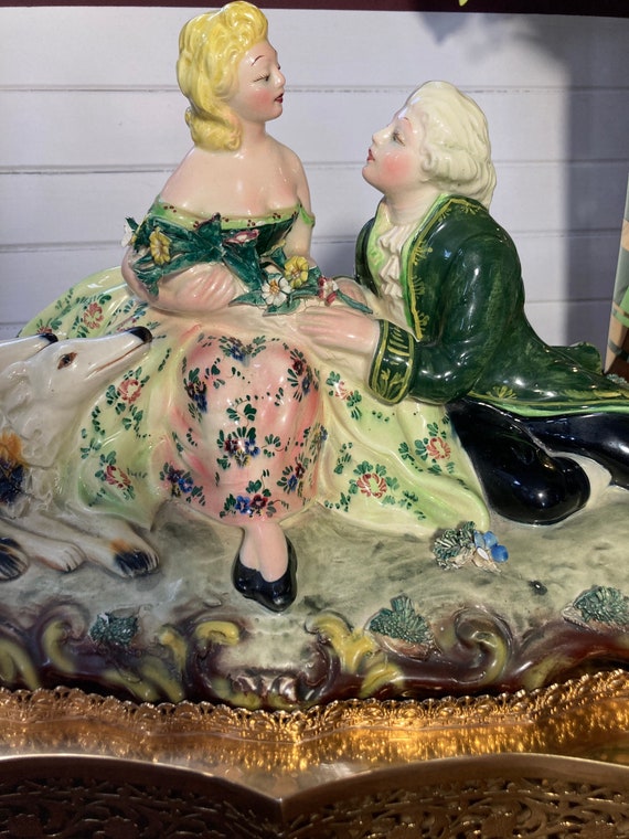 Capodimonte, Italy, Porcelain, Couple, Parlour, Courting, Lovers