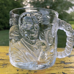 Kubek McDonalds, Batman Forever, Promocyjny, Szkło, Vintage, Kolekcjonerskie, Francja, Kubki, 3D,, Dwie Twarze, Przezroczysty Kubek