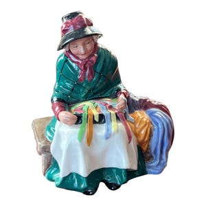 Vintage Royal Doulton Figurine: Silks and Ribbons Old Woman, HN 2017