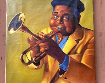 Dizzy Gillespie, Playing Trumpet, Oil Painting, Jazz, Portrait