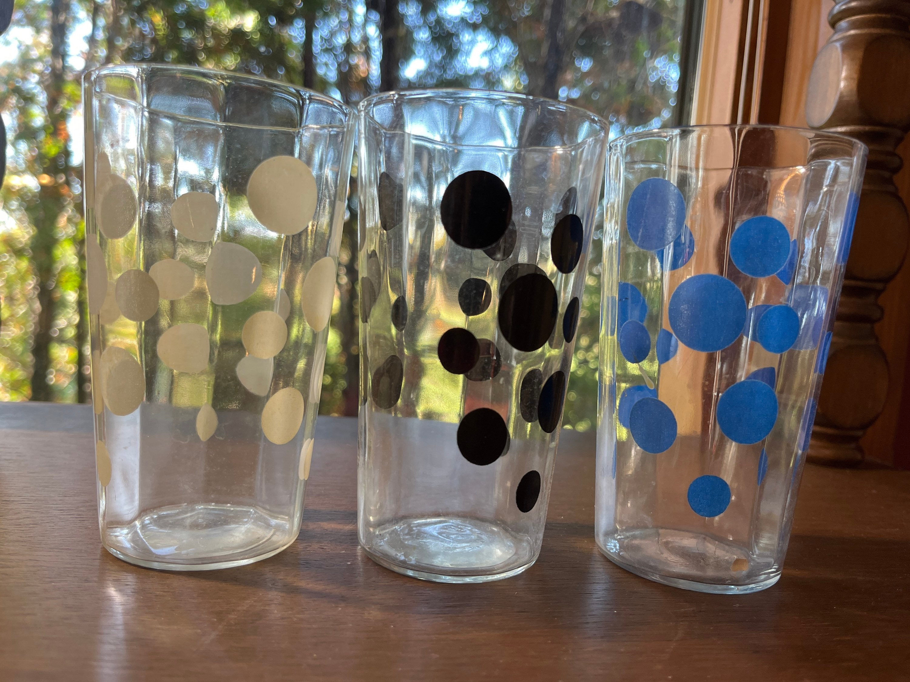 Jinyoujia Colorful Round Dot Beer Glass Drinking Glasses For