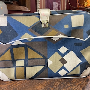 Vintage Art Deco Suitcase: Mid Century Modern Carry On Luggage