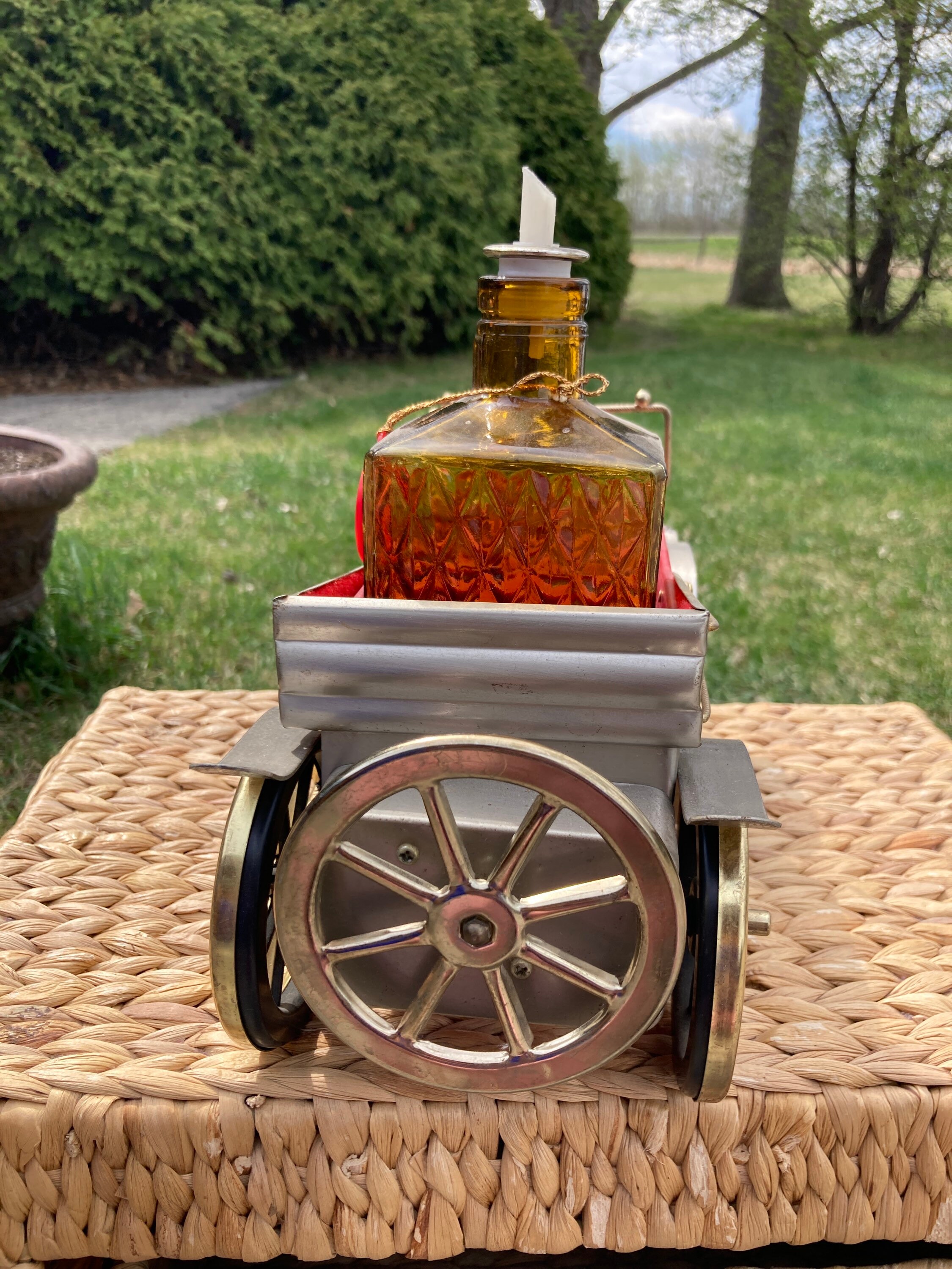 Vintage Bar Car Music Box Decanter Set: Metal & Brass Barware - Etsy