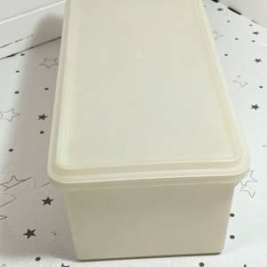Tupperware Frosted Sheer # 606-7 Lang mit Siegeldeckel # 607-2 Vintage Sheer Aufbewahrungsbehälter Cracker keeper