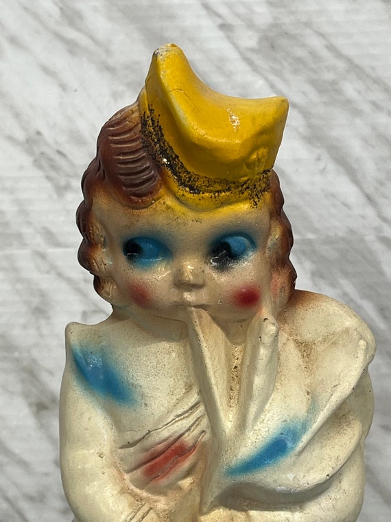 Vintage Chalkware Figurine: Diner Girl Carnival Prize, Scottish