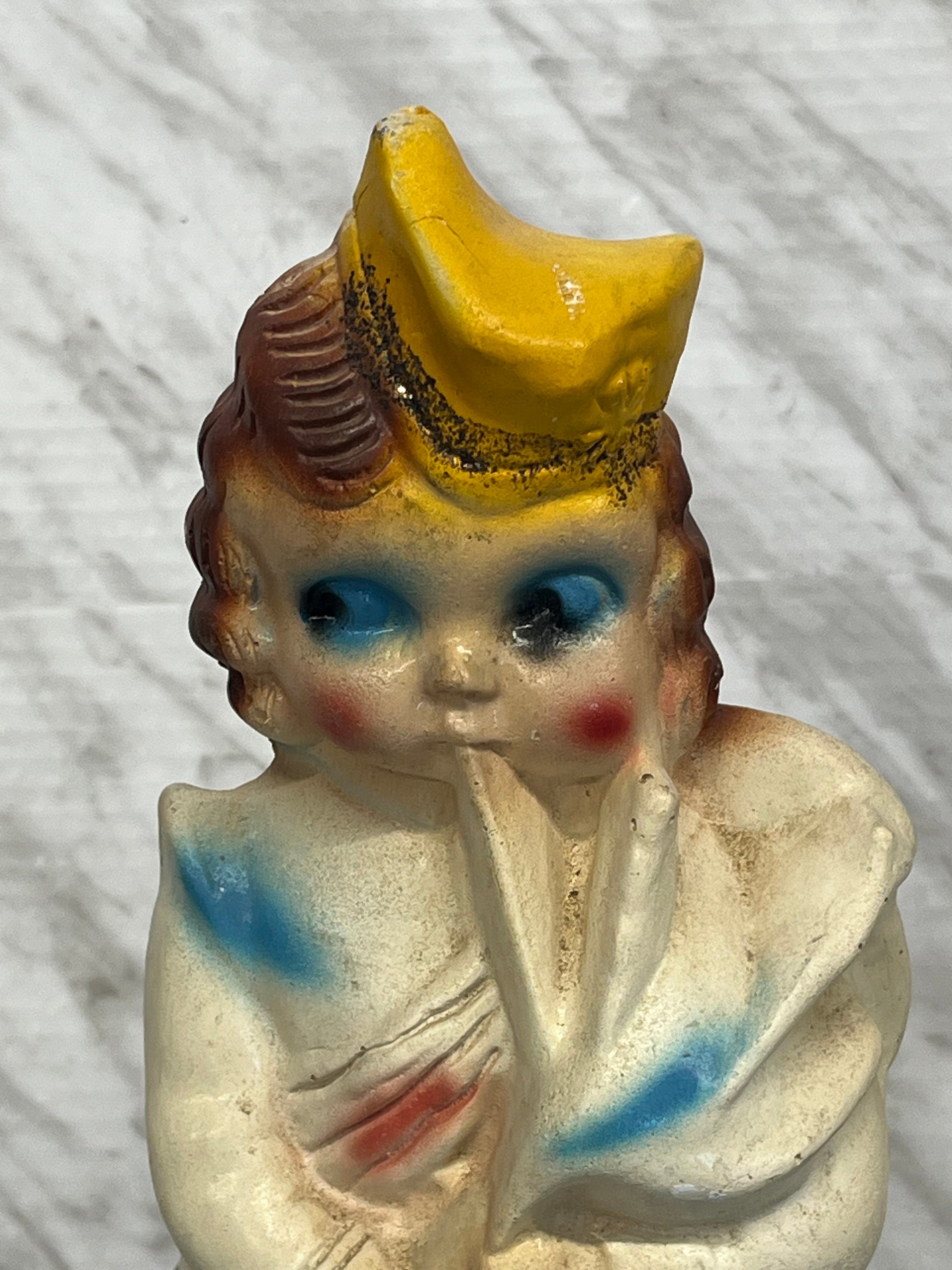 Vintage Chalkware Figurine: Diner Girl Carnival Prize, Scottish