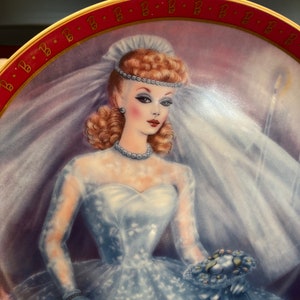 Vintage Barbie Bride Decorative Plate: 1960 Danbury Mint, Certificate Included