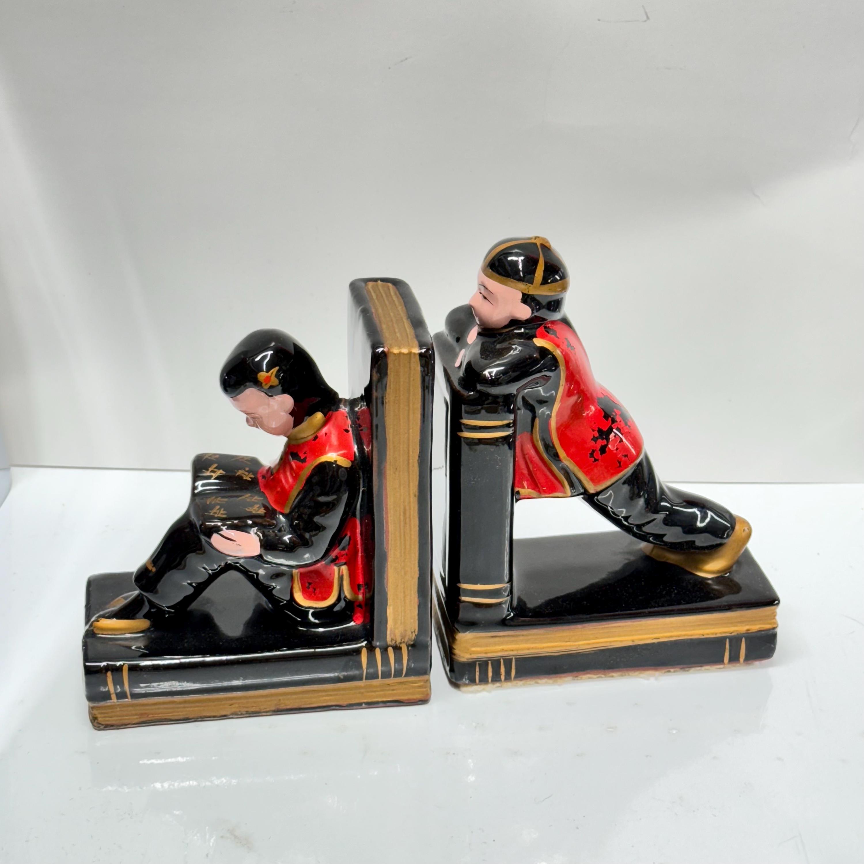 Vintage Chalkware Bookends: Asian Couple, Mid-century Decor - Etsy